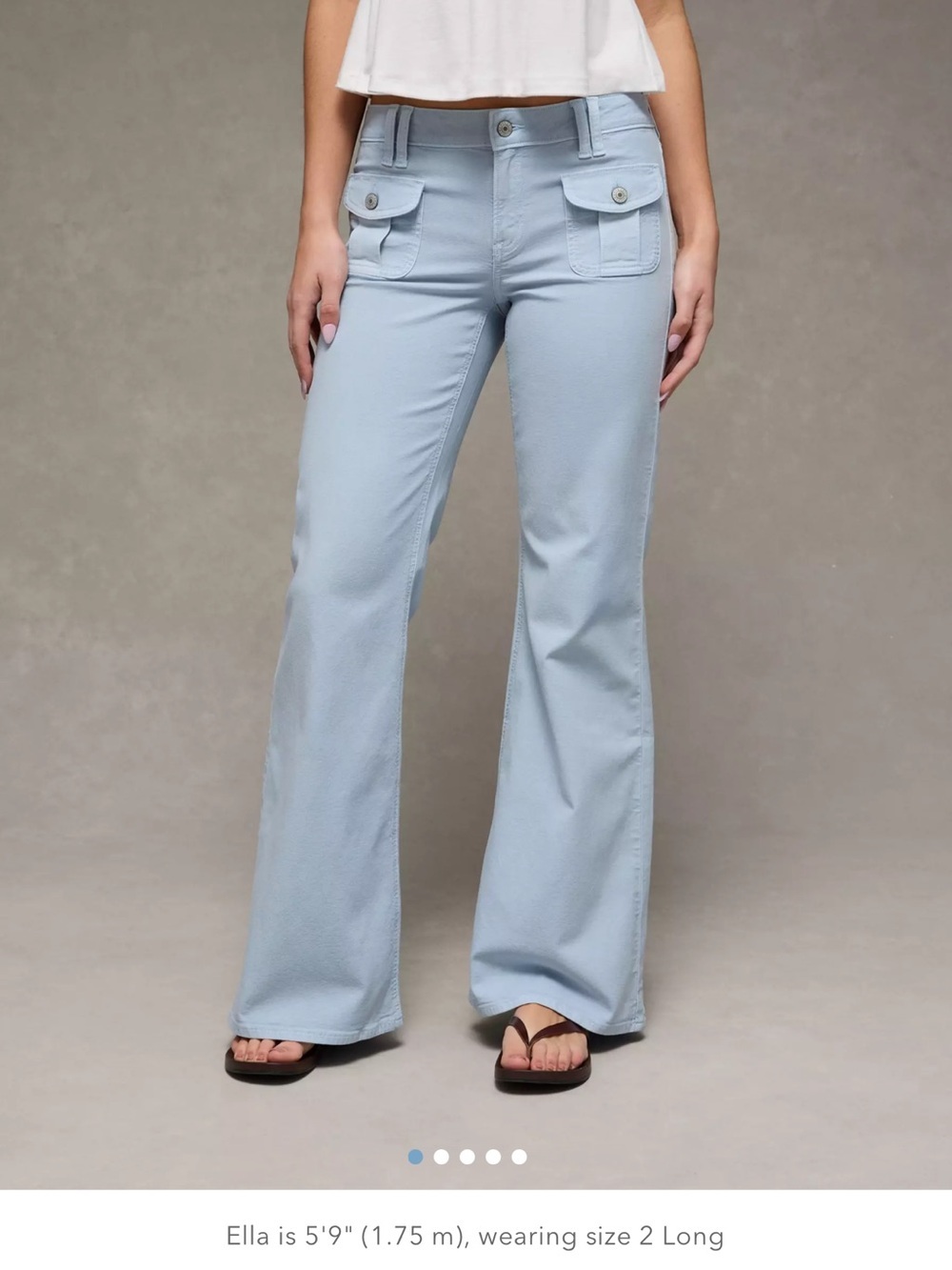 American Eagle AE Stretch Low Rise Flare Pants Blue Size 4 Long